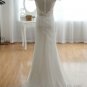 Custom Vintage Lace and Chiffon Cap Sleeve Full Length Wedding Dress