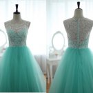 Custom Prom Ball Gown Blue Tulle Dress Turquoise Sweetheart Party Dress