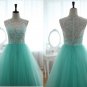 Custom Prom Ball Gown Blue Tulle Dress Turquoise Sweetheart Party Dress