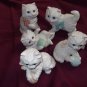 HOMCO Kitten Figurines LOT (5) Ceramic Yarn Ball---CUTE