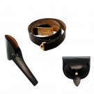 CIVIL WAR NCO BELT LEATHER CAP POUCH AND  REVOLVER PISTOL IN RIGHT HAND