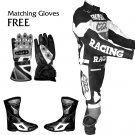 HONDA CBR RACING LEATHER MOTOR BIKE MOTORCYCLE SUIT ALL SIZE JACKET, TROUSER, SHOES, GLOVES