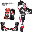 HONDA CBR RACING LEATHER MOTOR BIKE MOTORCYCLE SUIT ALL SIZE JACKET, TROUSER, SHOES, GLOVES