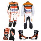 HONDA REPSOL MOTORBIKE MOTORCYCLE SUIT ORIGNAL COWHIDE LEATHER WITH FULL PROTECTION