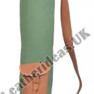 Tan Cowhide Leather Canvas Golf Club Ball Bag Single Pocket H-34 inch D5.5 inch Tan Cowhide Leather Canvas Golf Club Ball Bag Single Pocket H-34 inch D5.5 inch