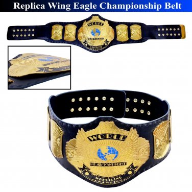 WWF WINGED EAGLE ADULT WRESTLING CHAMPIONSHIP REPLICA BELT THICK METAL PLATES