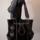Suede Saddle Bag, Black  FREE Shipping