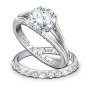 Diamond Personalized Engagement Ring And Wedding Band Set