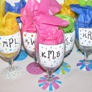 Initial Hand Painted Goblets Any color choice available also Wine glasses or Beer Pilsners
