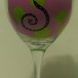Big Polka Dots Choose Your Colors Any Initial hand painted wine glass