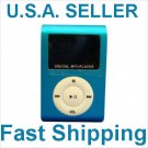 New Blue Mini MP3 Player W/ LCD Screen Clip Micro SD TF Slot
