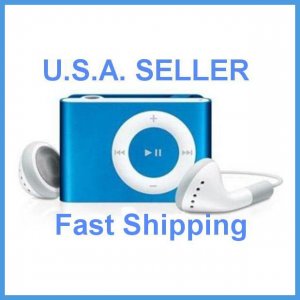 Blue Mini Clip Mp3 Player Support 8 GB Micro SD Card