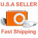 Orange Mini Clip Mp3 Player Support 8 GB Micro SD Card