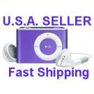 Purple Mini Clip Mp3 Player Support 8 GB Micro SD Card
