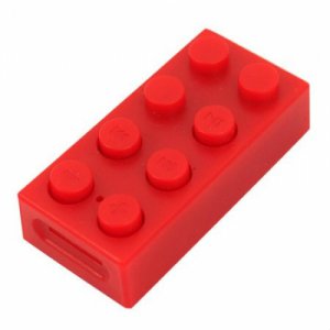 1GB LEGO Block Mp3 Player Support Up To 8 GB Micro SD Card+ Earphones + USB Cables RED