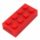 2GB LEGO Block Mp3 Player Support Up To 8 GB Micro SD Card+ Earphones + USB Cables RED