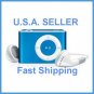 4GB Mini Metal Clip Mp3 Player Support TF/ Micro SD Card  BLUE