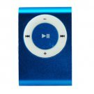 4GB Mini Metal Clip Mp3 Player Support TF/ Micro SD Card  BLUE