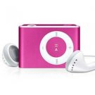 4GB Mini Metal Clip Mp3 Player Support TF/ Micro SD Card  PINK