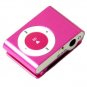 4GB Mini Metal Clip Mp3 Player Support TF/ Micro SD Card  PINK