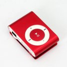 1GB Mini Metal Clip Mp3 Player Support TF/ Micro SD Card  RED