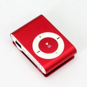 1GB Mini Metal Clip Mp3 Player Support TF/ Micro SD Card  RED