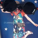 super cool half-frame round circle sunglasses