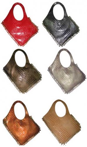Croco Print Flat Bag
