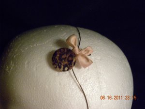 leopard print button & bow clip
