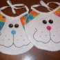 2-pc Playful Pals Bib Set - Bright Daisies