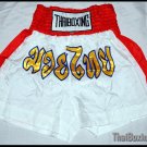 thai boxing shorts white/red sizeXL