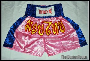 thai boxing shorts pink/blue sizeL