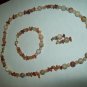 Red Agate and Fossil Necklace Set
