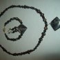 Garnet Nugget and Black Tourmaline Necklace Set
