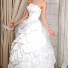Custom Made- Tiered Beaded Lace Tube Formal Dress White Wedding Bridal Prom Dress