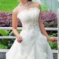 Custom Made- Pleated Sequin Embroidery Bustier Dress White Wedding Bridal Prom Dress