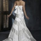 Custom Made- Back Bowknot Embellished Strapless Wedding Dress Bridesmaid Ball Prom Gown