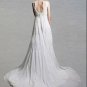 Custom Made- Backless V-neck Court Train Wedding Dress Bridesmaid Ball Prom Gown