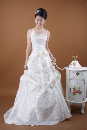 Custom Made- Ball Gown Strapless Wedding Dress White Cocktail Bridesmaid Ball Prom Gown