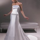 Custom Made- Bead & Sequin Embellished Strapless Wedding Dress Cocktail Bridesmaid Ball Prom Gown S3