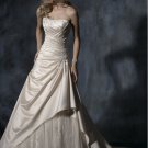Custom Made- Beads Embellished Pleated Strapless Wedding Dress Cocktail Bridesmaid Ball Prom Gown S4