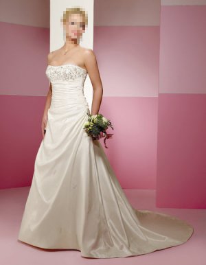Custom Made- Beads Embellished Pleated Strapless Wedding Dress Cocktail Bridesmaid Ball Prom Gown S6