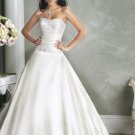 Custom Made- Beads Embellished Strapless Wedding Dress Cocktail Bridesmaid Ball Prom Gown Q1