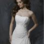 Custom Made- Beads Embellished Strapless Pleated Wedding Dress Cocktail Bridesmaid Ball Prom Gown Q1
