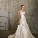 Custom Made- Beads Embellished Strapless Sexy Wedding Dress Cocktail Bridesmaid Ball Prom Gown Q4