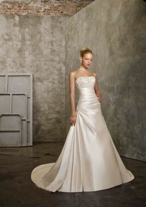 Custom Made- Beads Embellished Strapless Sexy Wedding Dress Cocktail Bridesmaid Ball Prom Gown Q4