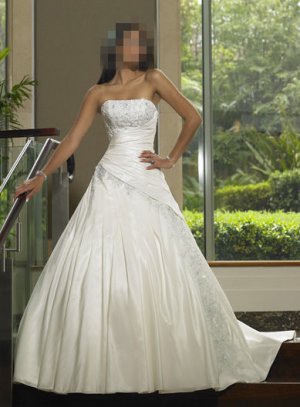 Custom Made- Beads Embellished Strapless Sexy Wedding Dress Cocktail Bridesmaid Ball Prom Gown Q6
