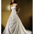 Custom Made- Beads Embellished Strapless Sexy Wedding Dress Cocktail Bridesmaid Ball Prom Gown Q7