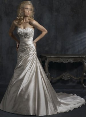 Custom Made- Beads Embellished Strapless Sexy Wedding Dress Cocktail Bridesmaid Ball Prom Gown Q8