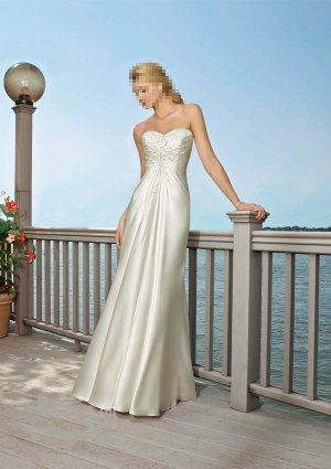 Custom Made- Beads Embellished Strapless Sexy Wedding Dress Cocktail Bridesmaid Ball Prom Gown Q9